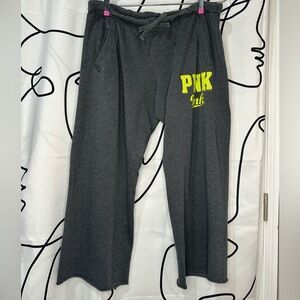 PINK Victoria's Secret Charcoal Wide Leg Lounge Pants sweatpants